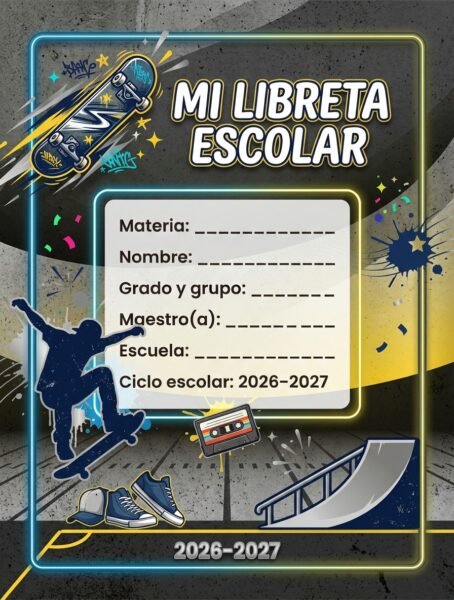 Portadas para Libreta Escolar 2026-2027 - GRATIS (o Personalizada por $30)