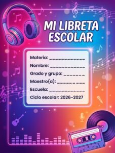 Portadas para Libreta Escolar 2026-2027 - GRATIS (o Personalizada por $30)