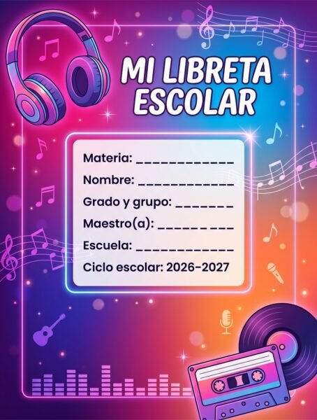 Portadas para Libreta Escolar 2026-2027 - GRATIS (o Personalizada por $30)