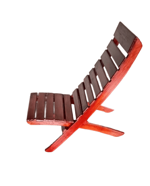 Silla Camastro Plegable de Madera Maciza Barnizada Color Caoba